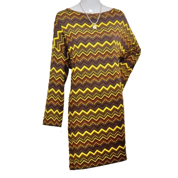 NWT M Missoni Chevron Long Sleeve T-Shirt Dress Size XL - Picture 5 of 14